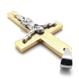 Jezus Gouden Titanium Kruis Hanger