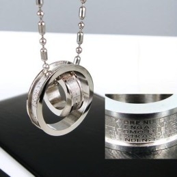 Man 2 Hoop Kruis Bijbel Pure Titanium Hanger Ketting