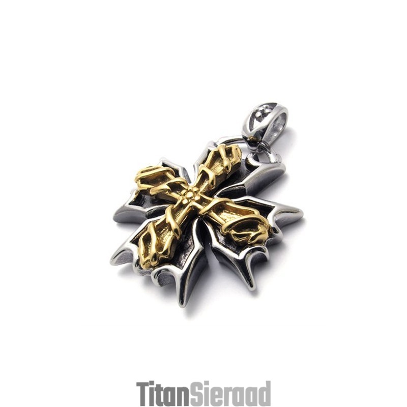 Gouden Kruisaccent Titanium Hanger Gouden Kruisaccent Titanium Hanger