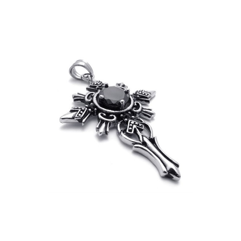 Edelsteen Titanium Kruis Hanger