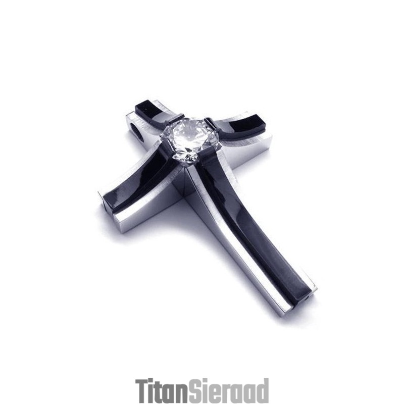 Man 2-Laags Kruisketting Van Puur Titanium Zonder Hanger Man 2-Laags Kruisketting Van Puur Titanium Zonder Hanger