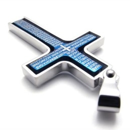 Blauwe Titanium Kruishanger