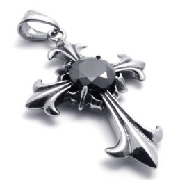 Edelsteen Titanium Kruis Hanger