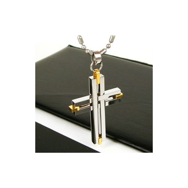 Man Shining Cross Pure Titanium Hanger Ketting Gratis Ketting Man Shining Cross Pure Titanium Hanger Ketting Gratis Ketting