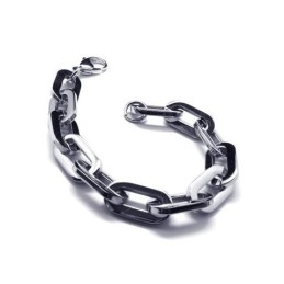 Heren Jongens Zilveren Pure Titanium Charm Links Armband