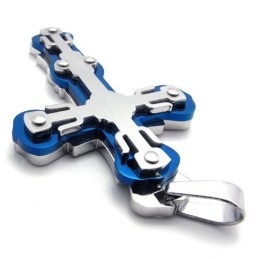 Blauwe Titanium Kruishanger