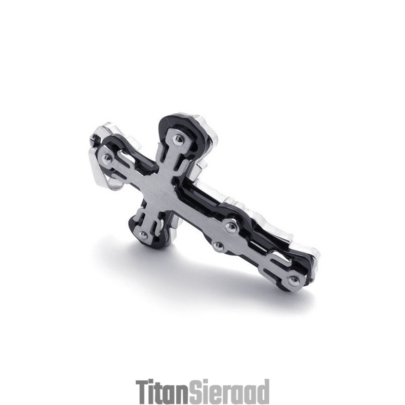 Zwarte Titanium Kruishanger Zwarte Titanium Kruishanger