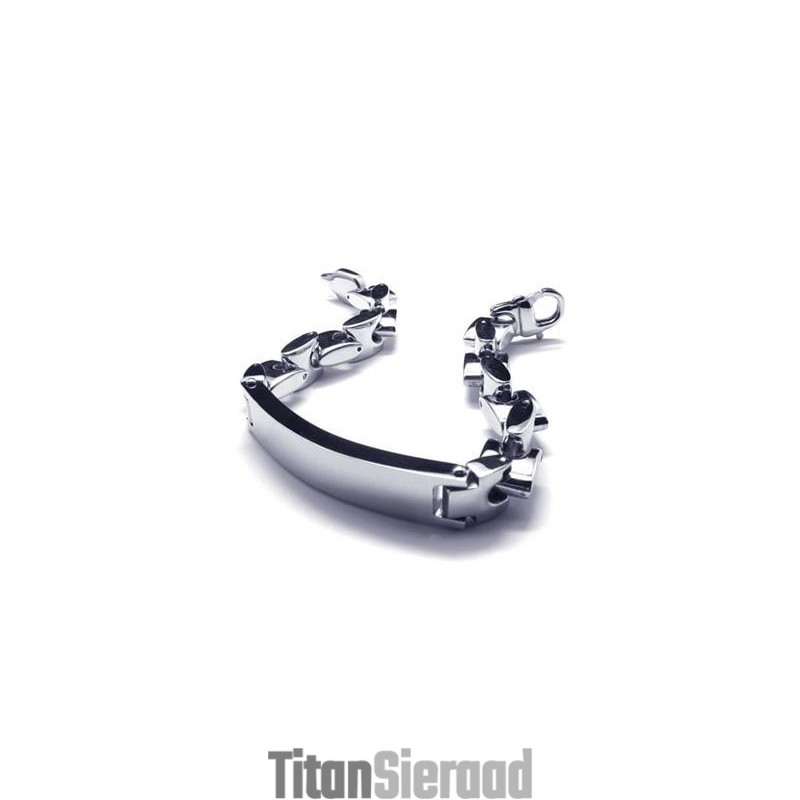 Heren Jongens Zilveren Pure Titanium Charm Chain Armband