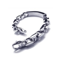 Heren Jongens Zilveren Pure Titanium Charm Chain Armband