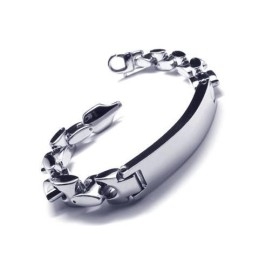 Heren Jongens Zilveren Pure Titanium Charm Chain Armband