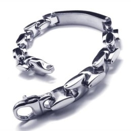Heren Jongens Zilveren Pure Titanium Charm Chain Armband