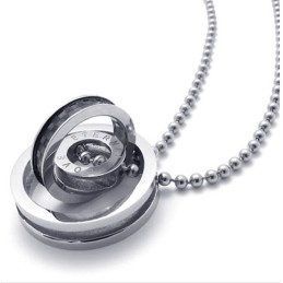 Zwarte Accenten Met Meerdere Ringen Voor Geliefden, Titanium Hanger