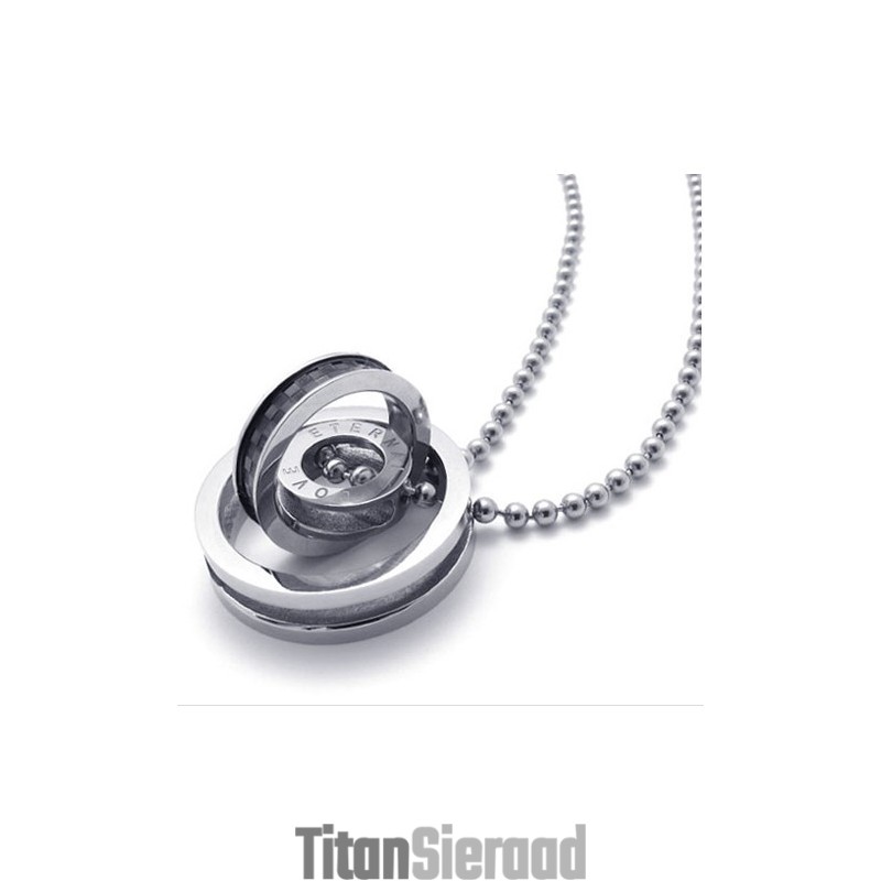 Zwarte Accenten Met Meerdere Ringen Voor Geliefden, Titanium Hanger Zwarte Accenten Met Meerdere Ringen Voor Geliefden, Titanium Hanger