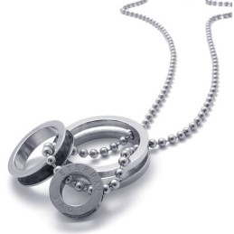 Zwarte Accenten Met Meerdere Ringen Voor Geliefden, Titanium Hanger
