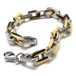 Heren Jongens Gouden Zilveren Pure Titanium Bedelarmband