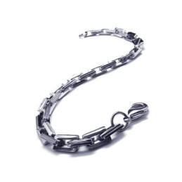 Heren Jongens Charm Zilveren Pure Titanium Schakels Armband