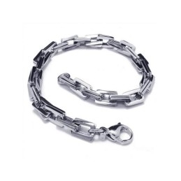 Heren Jongens Charm Zilveren Pure Titanium Schakels Armband