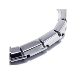 Heren Jongens Zilveren Pure Titanium Charm Bangle Armband
