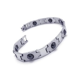 Herenjongens Zilveren Zwarte Pure Titanium Magnetische Armband