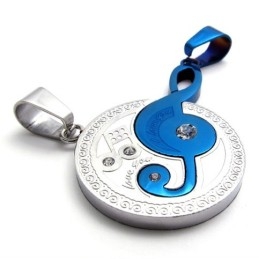 Titanium Hanger Met Blauwe Muzieknootliefhebbers