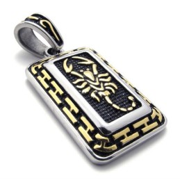 Gouden Schorpioen Hondenpenning Titanium Hanger