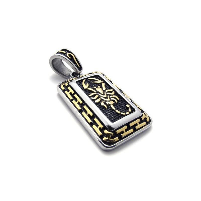 Gouden Schorpioen Hondenpenning Titanium Hanger