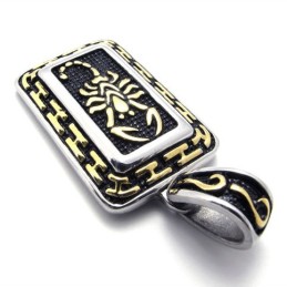 Gouden Schorpioen Hondenpenning Titanium Hanger