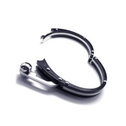 Heren Zwarte Zilveren Bedel Armband Van Puur Titanium