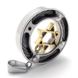 Kabelring Gouden Ster Lovers Titanium Hanger
