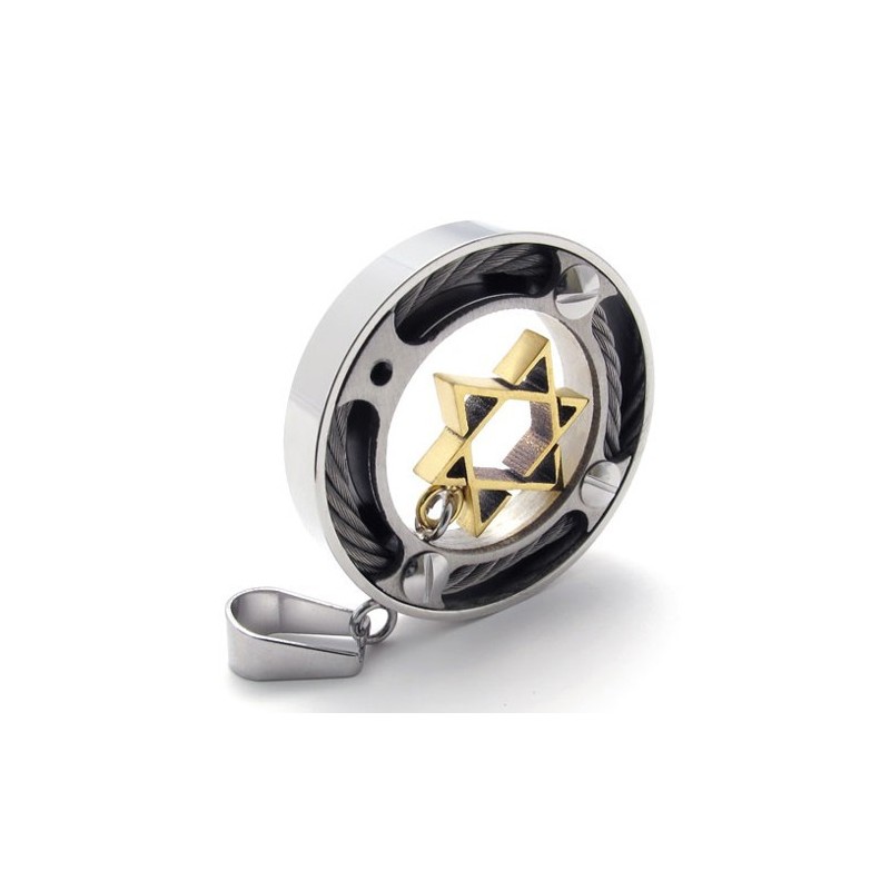 Kabelring Gouden Ster Lovers Titanium Hanger Kabelring Gouden Ster Lovers Titanium Hanger