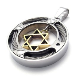 Kabelring Gouden Ster Lovers Titanium Hanger