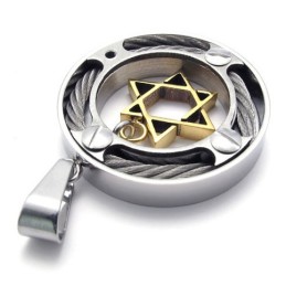 Kabelring Gouden Ster Lovers Titanium Hanger