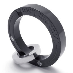 Zwarte Lovers Titanium Hanger Voor Heren
