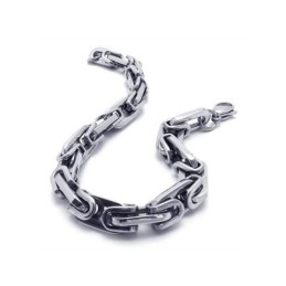 Heren Jongens Zilveren Pure Titanium Link Bedelarmband