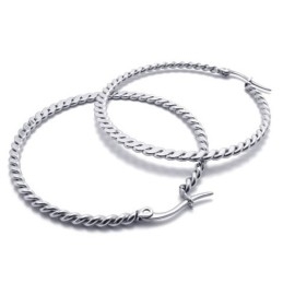 Ring Vlecht Titanium Oorbellen