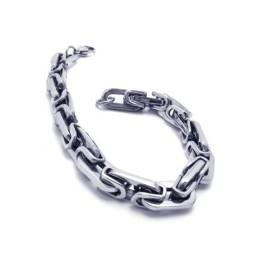 Heren Jongens Zilveren Pure Titanium Link Bedelarmband