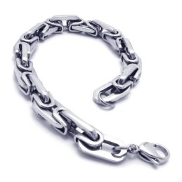 Heren Jongens Zilveren Pure Titanium Link Bedelarmband