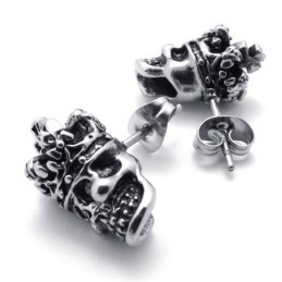 Kroonschedel Titanium Oorbellen