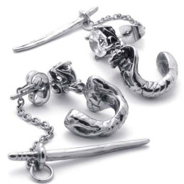 Zwaard Titanium Oorbellen