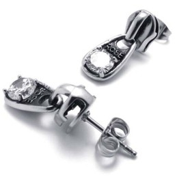 Diamanten Titanium Oorbellen