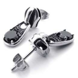 Zwarte Diamanten Titanium Oorbellen
