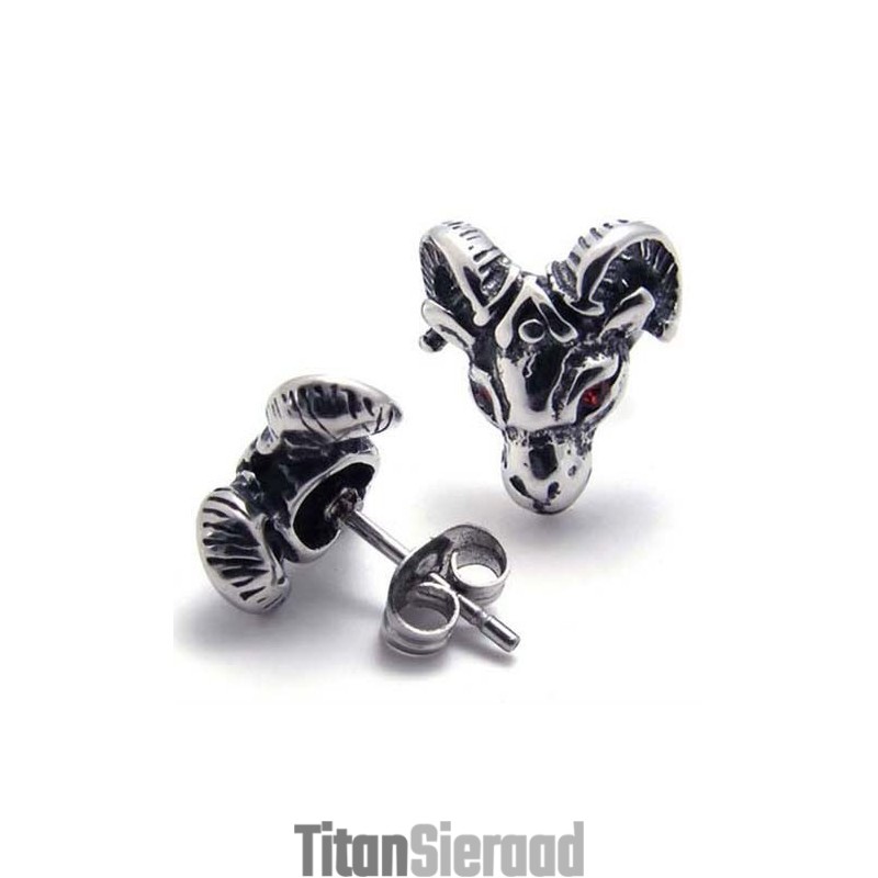 Rode Diamanten Schapen Titanium Oorbellen Rode Diamanten Schapen Titanium Oorbellen
