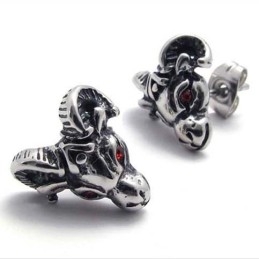 Rode Diamanten Schapen Titanium Oorbellen