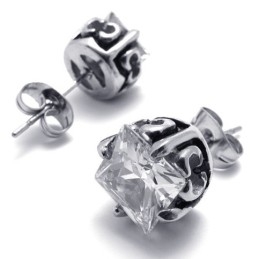 Diamanten Titanium Oorbellen