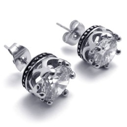 Diamanten Titanium Oorbellen