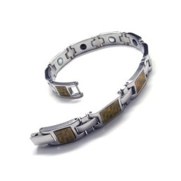 Magnetische Armband Van Puur Titanium, Goud En Zilver Voor Heren