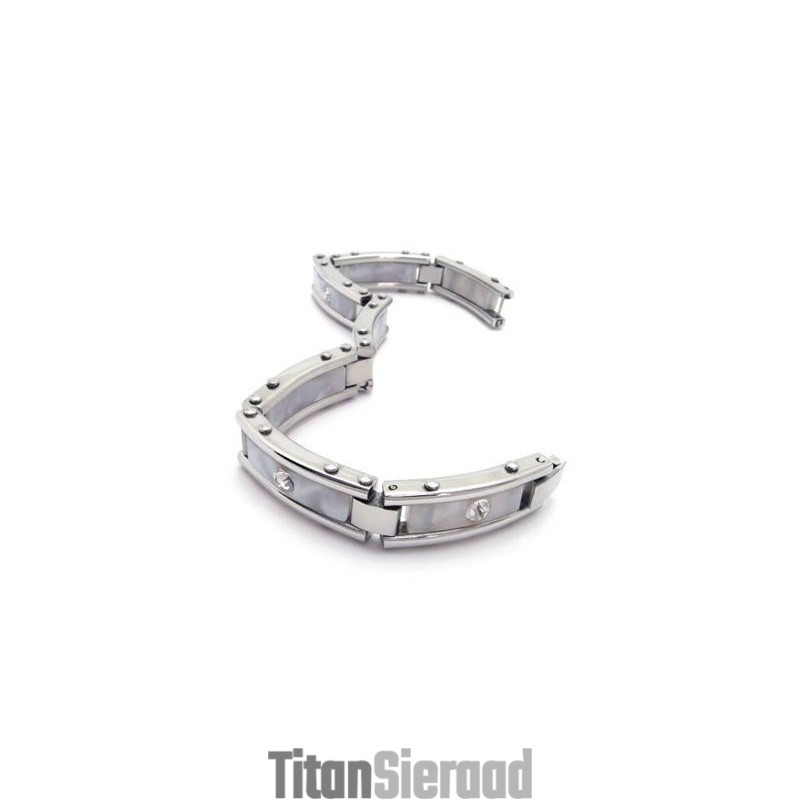 Heren Witte Zilveren Armband Van Puur Titanium, Rubberen Armband Heren Witte Zilveren Armband Van Puur Titanium, Rubberen Armband