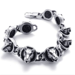8,3 Inch Katten Titanium Armband