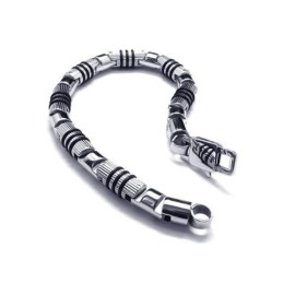 Heren Zilveren Zwarte 316L Puur Titanium Armband