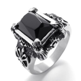 Zwarte Edelsteen Titanium Ring